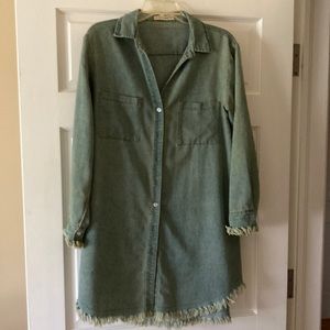 Fringe shirt dress